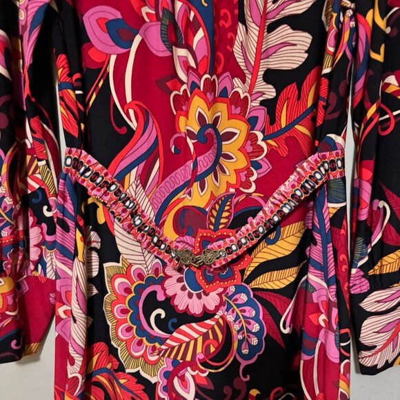 Clover and Sloane Red Pink Paisley Boho Print Dress – Size 6 - Picture 4 of 5